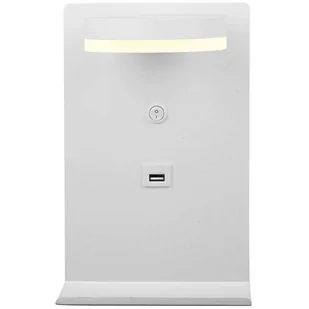 Candellux Lighting biały kinkiet LED z ładowarką USB COMPACT z półką do sypialni przy łóżku 21-76052 - Lampy ścienne - miniaturka - grafika 1