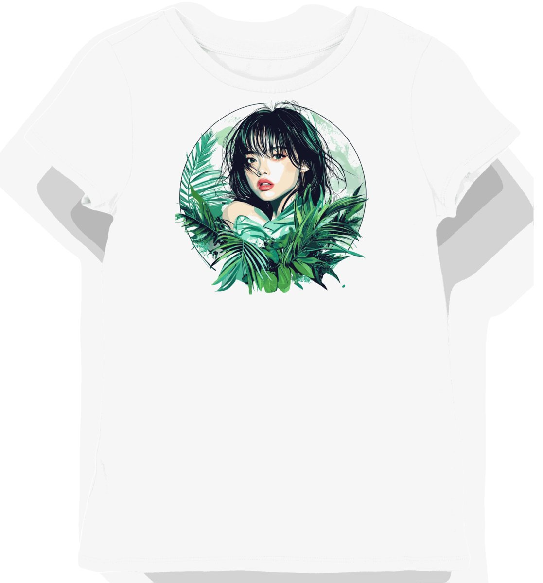 Koszulka damska biała z nadrukiem JPop liści S