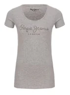 Koszulki i topy damskie - PEPE JEANS T-SHIRT RÓŻOWY Z NAPISEM CYRKONIE M P9F - miniaturka - grafika 1