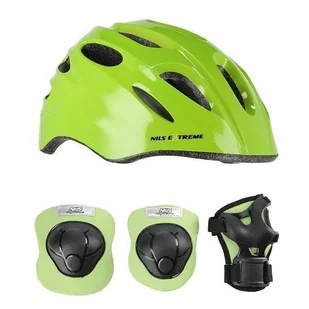 Nils EXTREME MTW01+H210 ZIELONY ROZM. XS KASK Z OCHRANIACZAMI ZESTAW EXTREME 16-70-300 - Kaski rowerowe - miniaturka - grafika 1