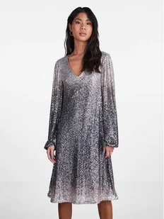 Pieces Sukienka koktajlowa 17143856 Srebrny Regular Fit - Sukienki - miniaturka - grafika 1