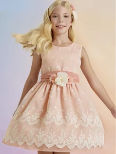 Sukienki i spódniczki dla dziewczynek - Abel & Lula Sukienka elegancka 5022 Różowy - grafika 1