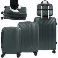 Torby podróżne - Zestaw walizek Artnico 4w1 ABS ciemnozielone - miniaturka - grafika 1