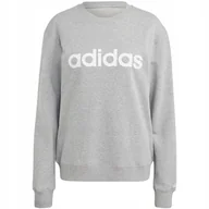 Bluzy damskie - Bluza damska adidas Essentials Linear French Terry szara IC6880 S - miniaturka - grafika 1