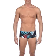 Kąpielówki męskie - Kąpielówki męskie na basen Arena Tropical Leaves Low Waist Short - miniaturka - grafika 1