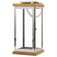 Poduszki ogrodowe - Beliani Lampion srebrny/jasne drewno BORNEO - miniaturka - grafika 1