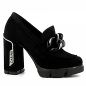 Mokasyny damskie - Zamszowe mokasyny na słupku CARINII - Carinii - miniaturka - grafika 1