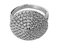 Pierścionki - Srebrny Pierścionek 925 Koło z Cyrkoniami - miniaturka - grafika 1