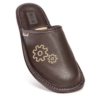 Kapcie męskie - Kapcie męskie pantofle domowe klapki skóra naturalna - miniaturka - grafika 1