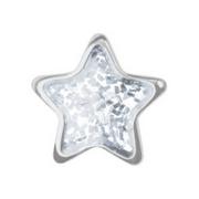 Piercing - Kolczyki błyszcząca biała gwiazdka w srebrnej oprawie Studex system 75 7524 3544 - miniaturka - grafika 1