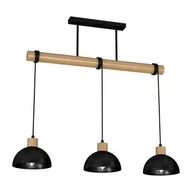 Lampy sufitowe - Milagro Lampa wisząca ERIK Black/Wood 3xE27 MLP7226 - miniaturka - grafika 1