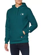 Bluzy męskie - Starter Black Label Męska bluza z kapturem z małym logo, męska bluza z kapturem z kieszenią na brzuchu w 4 różnych kolorach, rozmiar S do XXL, Retro Green, XL - miniaturka - grafika 1