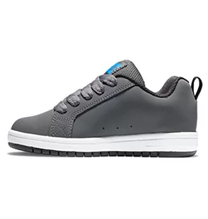DC Shoes Męskie trampki Court Graffik-Leather Shoes for Kids Sneaker, ciemnoszare/czarne, 32 EU - Trampki męskie - miniaturka - grafika 1