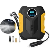 Sprężarki i kompresory - Kompresor samochodowy pompka sprężarka LED 12V LCD - miniaturka - grafika 1