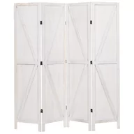 Parawany - 4-panelowy składany parawan pokojowy drewniany 170 x 163 cm biały RIDANNA - miniaturka - grafika 1