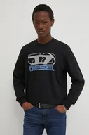 Bluzy męskie - Diesel bluza S-GINN-K43 męska kolor czarny z nadrukiem A12508.0HAYT - miniaturka - grafika 1