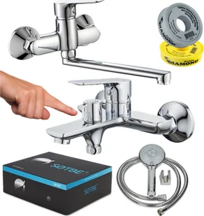 SOTBE Bateria umywalkowa NEA bateria wannowa ścienna + SOTBE Bateria umywalkowa ścienna - Baterie umywalkowe - miniaturka - grafika 1