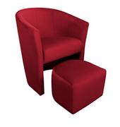 Fotele - ATOS Fotel CLUB z podnóżkiem MG31 czerwony - miniaturka - grafika 1