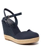 Espadryle damskie - Tommy Hilfiger Espadryle Basic Closed Toe High Wedge FW0FW04786 Granatowy - miniaturka - grafika 1