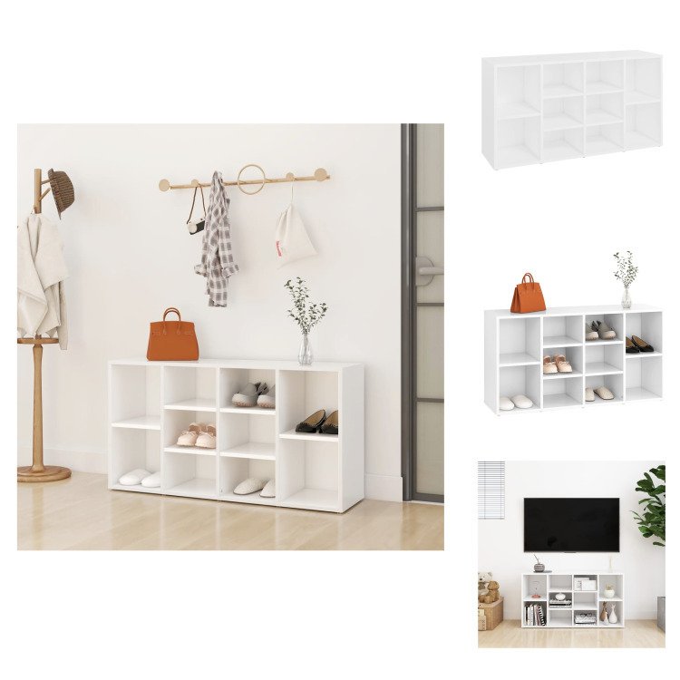 vidaXL Ławka na buty biała 103x30x54,5 cm materiał drewnopochodny - Stojaki i szafki na buty