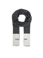 Apaszki i szaliki damskie - Calvin Klein Szal Aop Minimal Logo LV04F8053G Czarny - miniaturka - grafika 1