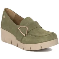 Półbuty damskie - Maciejka Półbuty damskie na platformie skórzane oliwkowe-39 - miniaturka - grafika 1