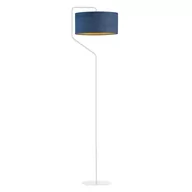 Lampy stojące - Nowoczesna lampa podłogowa, Lysne, Tessalia Velur, E27, 60W, Granatowy ze złotym wnętrzem - miniaturka - grafika 1