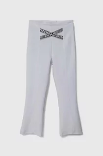 Spodnie i spodenki dla dziewczynek - Pinko Up spodnie dziecięce kolor biały z aplikacją - grafika 1