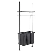 Wieszaki i stojaki - Czarny metalowy teleskopowy stojak na ubrania Herkules – Wenko - miniaturka - grafika 1