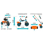 Jeździki dla dzieci - Trójkołowiec MILLY MALLY Turbo Pomarańczowo-niebieski - miniaturka - grafika 1