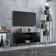 Szafki RTV - Szafka pod TV z metalowymi nogami czarna 103,5x35x50 cm - miniaturka - grafika 1