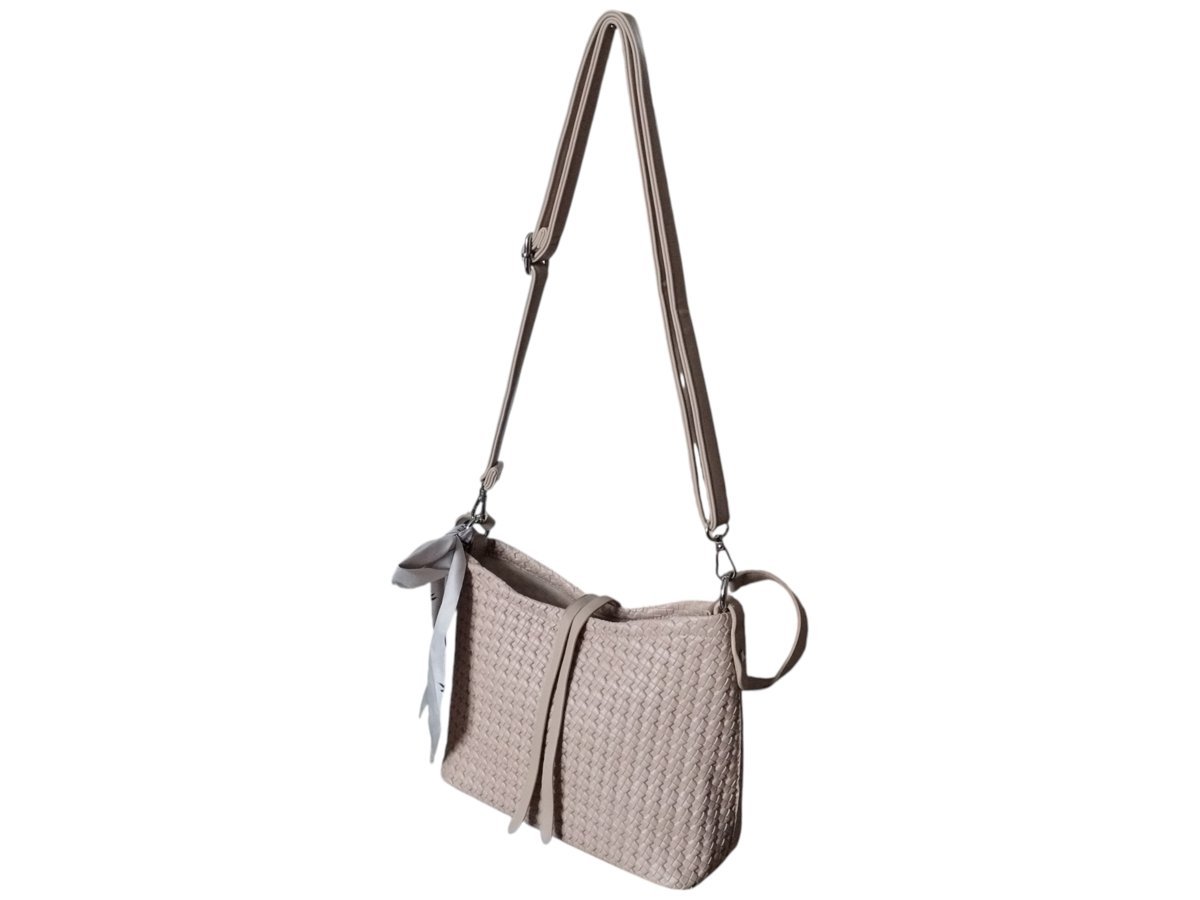 Torebka Damska, Mała Modna Listonoszka Na Ramię, Eko-Skóra Beżowy