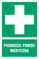 Systemy ekspozycyjne i znaki informacyjne - AF003 PIERWSZA POMOC MEDYCZNA, PS - PŁYTA PCV 1MM FOTOLUMINESCENCYJNA; (500X750MM) - miniaturka - grafika 1