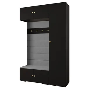 Garderoba wysoka do przedpokoju INOVA 2 Zestaw 19 wysokość 236,7 biały czarny kaszmir - Szafy - miniaturka - grafika 1