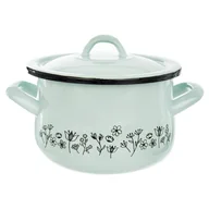 Garnki - Orion Garnek emaliowany KWIATY 16cm pokrywa gaz indukcja 113152 - miniaturka - grafika 1