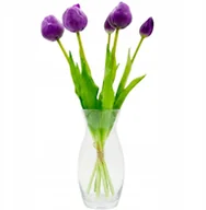 Sztuczne kwiaty - Saska Garden BUKIET 5 TULIPANÓW PIWONIOWYCH FIOLETOWYCH 39CM JAK ŻYWYCH DEKORACJA WIOSENNA - miniaturka - grafika 1