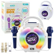 Instrumenty muzyczne dla dzieci - Zestaw Karaoke Dwa Mikrofony Głośnik Bluetooth MP3 Nagrywanie LED - miniaturka - grafika 1