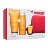 Zestawy kosmetyków damskich - Clarins Aroma Self-Care Essentials Zestaw balsam do ciała Tonic Hydrating Oil-Balm 200 ml + żel pod prysznic Tonic Bath & Shower Concentrate 200 ml + świeczka zapachowa 35 g + kosmetyczka - miniaturka - grafika 1