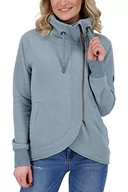 Bluzy damskie - Alife and Kickin MerylAK A damska bluza dresowa, bluza na czas wolny, bluza z zamkiem błyskawicznym, XS-XXL, melanż, rozmiar L, Pacific melanż - miniaturka - grafika 1