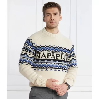 Swetry męskie - Napapijri Sweter D-HORLICK | Regular Fit | z dodatkiem wełny - grafika 1