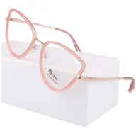 Okulary korekcyjne, oprawki, szkła - Okulary kocie do komputera damskie z filtrem BLUE Light zerówki 2588-2 - miniaturka - grafika 1