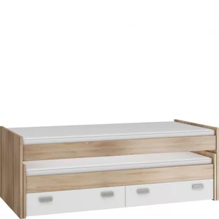 Łóżko 90 x 200 Podwójne ze Stelażem KIT-07 Kitty MebloCross Craft Biały / Grafit Mat - Łóżka dla dzieci i młodzieży - miniaturka - grafika 1