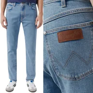 Spodnie męskie - Wrangler LARSTON SLIM Stride DOPASOWANE SPODNIE JEANSOWE BLUE DżINS W36 L36 - miniaturka - grafika 1