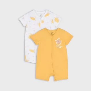 Pajacyki dla niemowląt - Sinsay - Rampersy 2 pack - Żółty - grafika 1