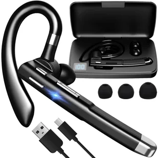 Słuchawka Bluetooth Bezprzewodowa Zestaw Słuchawkowy Rozmów Powerbank Etui - Zestawy głośnomówiące - miniaturka - grafika 1