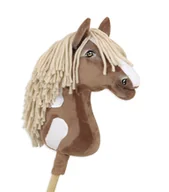 Zabawki i gry sportowe - Hobby Horse Duży koń na kiju Premium - western III gniady z jasną grzywą A3 - miniaturka - grafika 1