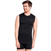 Koszulki sportowe męskie - ODLO Męska Performance X-Light Eco Singlet Base Layer bielizna, czarna, mała - miniaturka - grafika 1