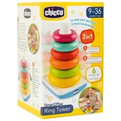 Zabawki interaktywne dla dzieci - Zabawka edukacyjna CHICCO Smart2Play Kolorowa piramidka 00012155000000 - miniaturka - grafika 1