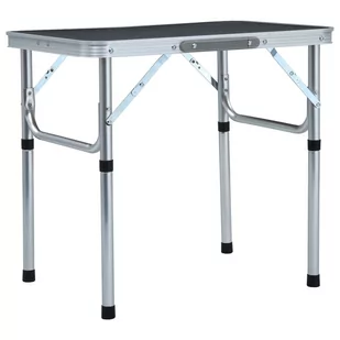 VidaXL Składany stolik turystyczny, szary, aluminiowy, 60x45 cm 48180 VidaXL - Meble turystyczne - miniaturka - grafika 1