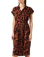 Sukienki - Only Kobiety Onlhannover S/S Shirt Dress Noos Wvn Sukienka, Pomarańczowy/Czarny, 40 - miniaturka - grafika 1